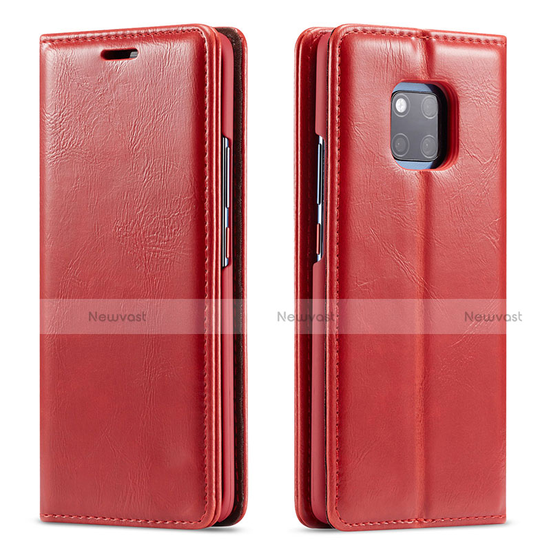 Leather Case Stands Flip Cover T01 Holder for Huawei Mate 20 Pro Red