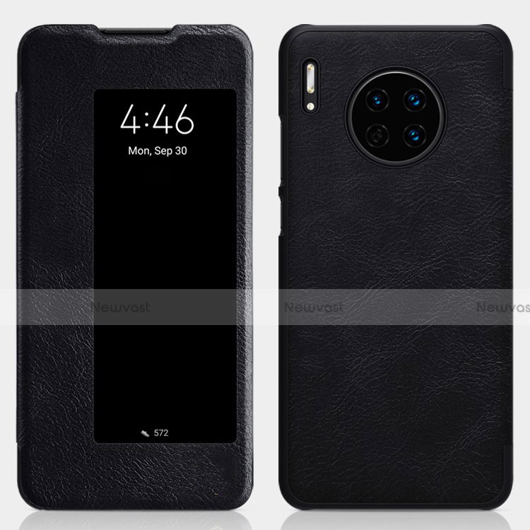 Leather Case Stands Flip Cover T01 Holder for Huawei Mate 30E Pro 5G Black