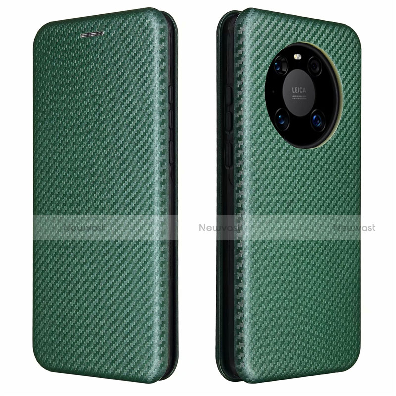 Leather Case Stands Flip Cover T01 Holder for Huawei Mate 40 Pro Green