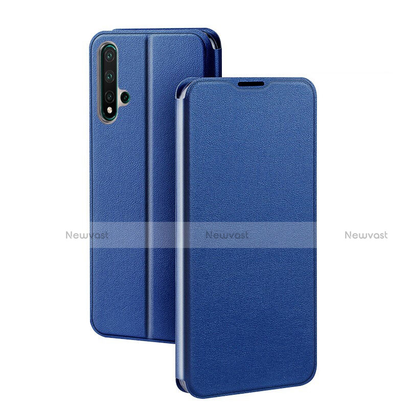 Leather Case Stands Flip Cover T01 Holder for Huawei Nova 5 Blue