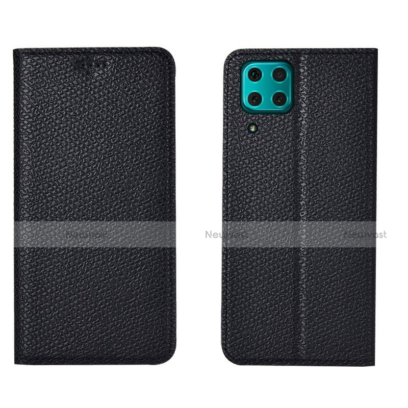 Leather Case Stands Flip Cover T01 Holder for Huawei Nova 7i Black