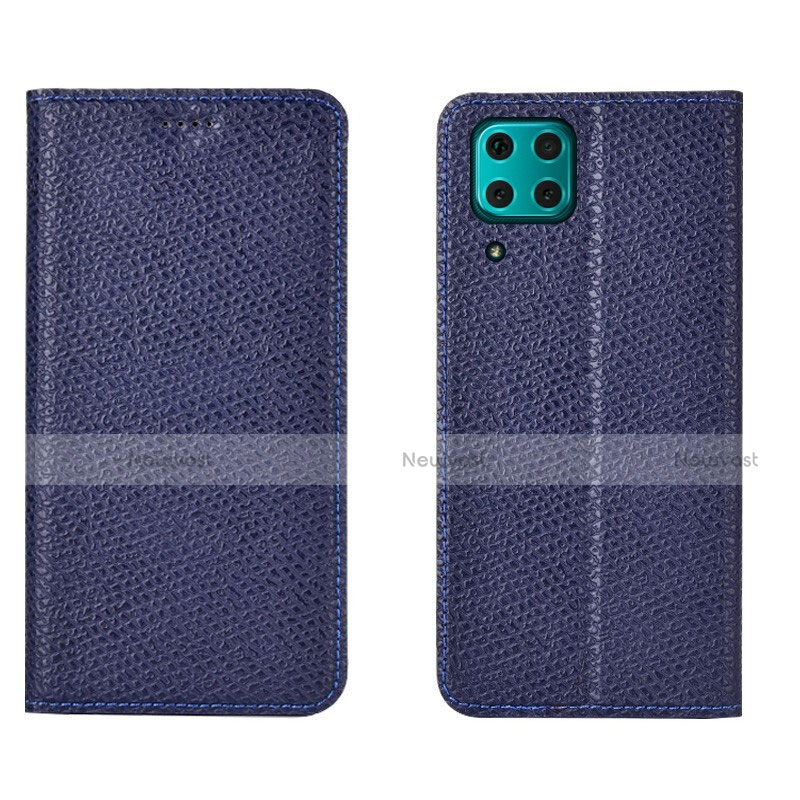 Leather Case Stands Flip Cover T01 Holder for Huawei Nova 7i Blue