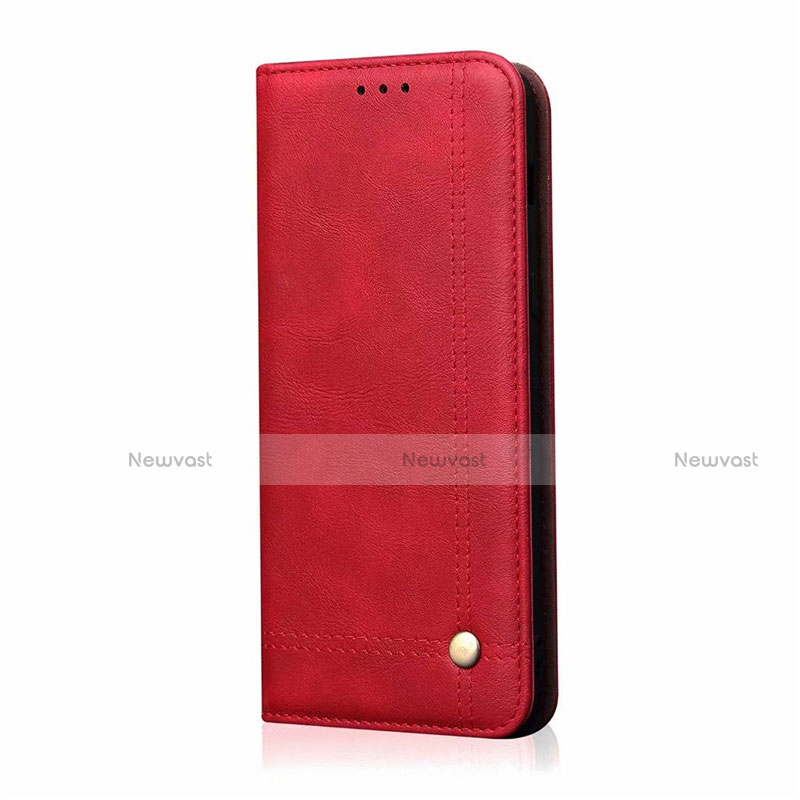 Leather Case Stands Flip Cover T01 Holder for Oppo F15 Red