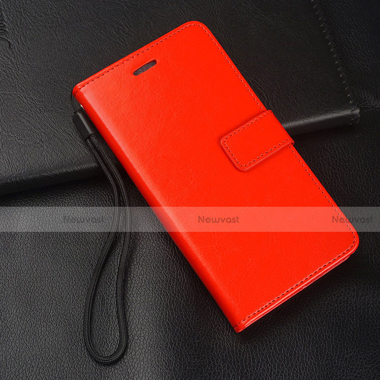 Leather Case Stands Flip Cover T01 Holder for Samsung Galaxy A90 5G Red