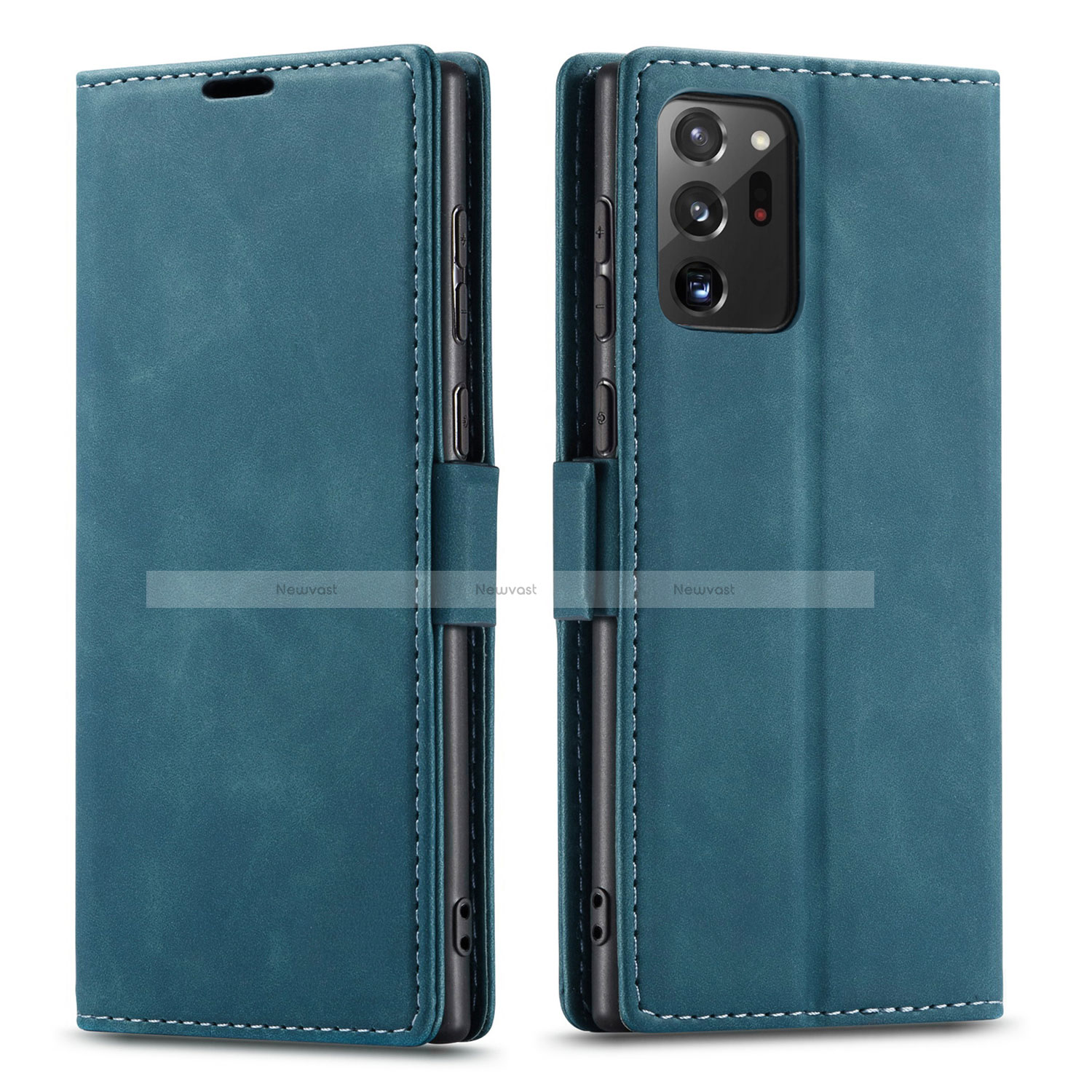 Leather Case Stands Flip Cover T01 Holder for Samsung Galaxy Note 20 Ultra 5G Blue