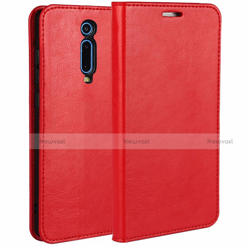 Leather Case Stands Flip Cover T01 Holder for Xiaomi Mi 9T Red