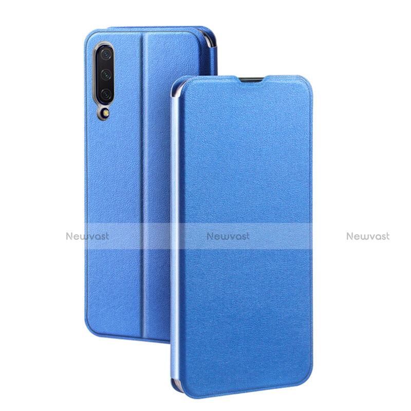 Leather Case Stands Flip Cover T01 Holder for Xiaomi Mi A3 Blue