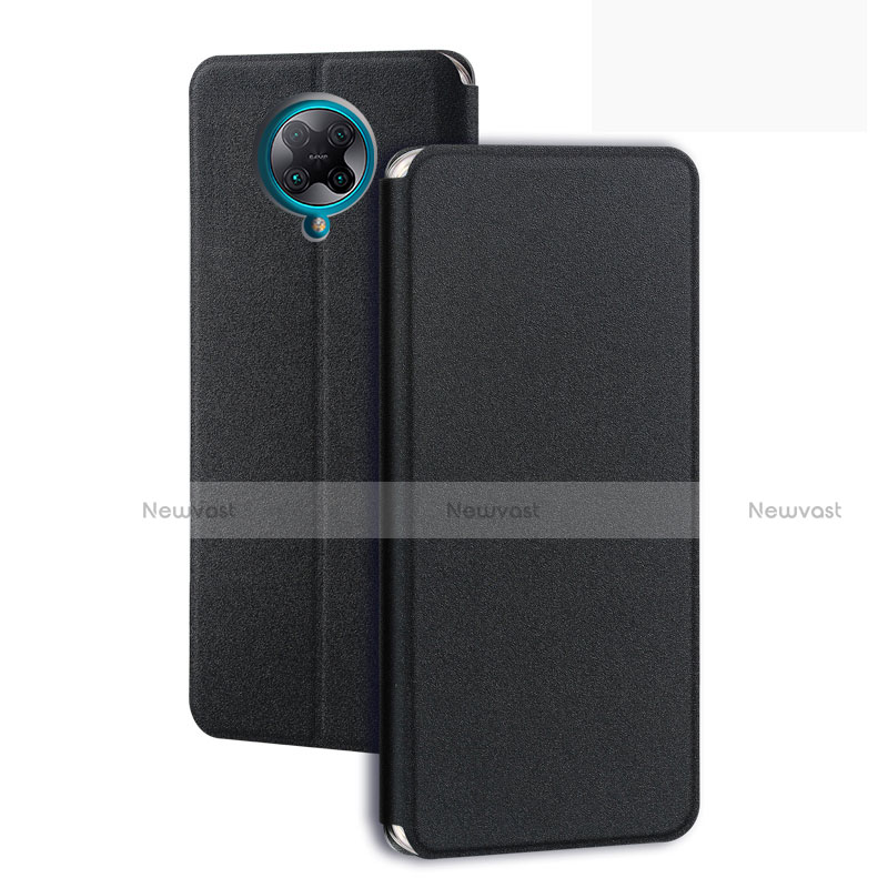 Leather Case Stands Flip Cover T01 Holder for Xiaomi Poco F2 Pro Black