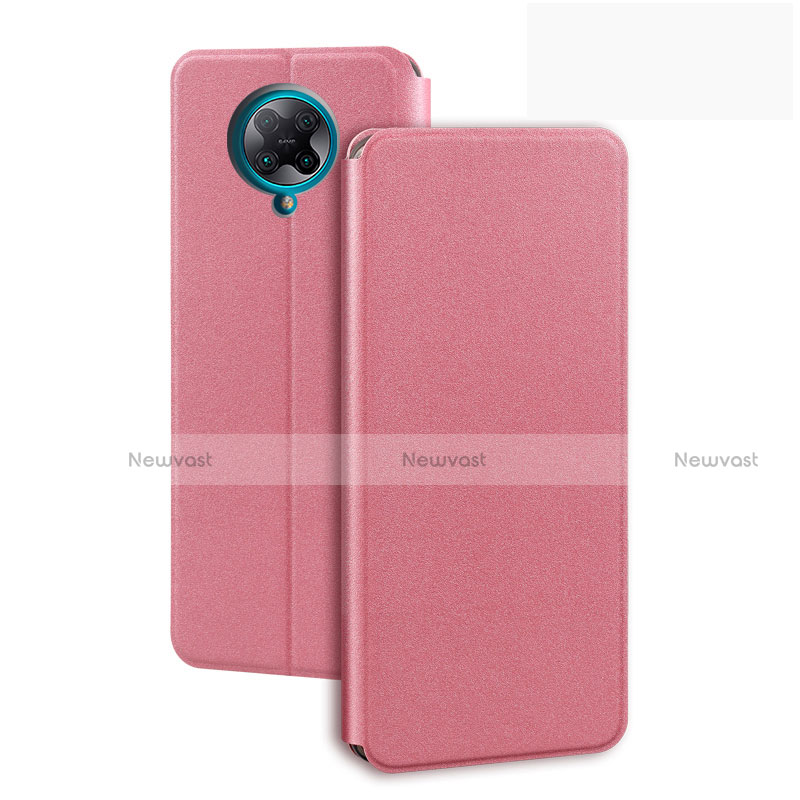 Leather Case Stands Flip Cover T01 Holder for Xiaomi Poco F2 Pro Pink