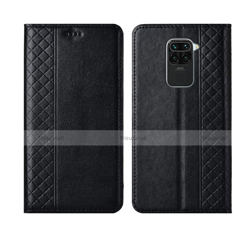 Leather Case Stands Flip Cover T01 Holder for Xiaomi Redmi 10X 4G Black