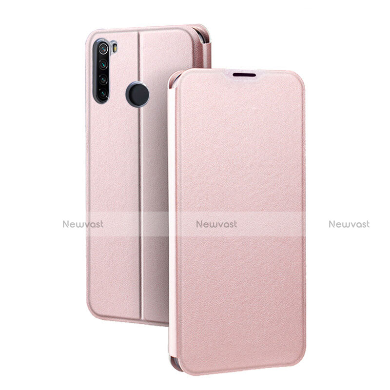 Leather Case Stands Flip Cover T01 Holder for Xiaomi Redmi Note 8 Rose Gold