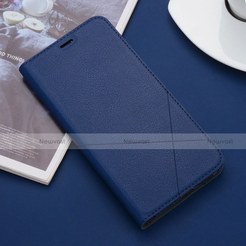 Leather Case Stands Flip Cover T02 Holder for Apple iPhone 11 Pro Max Blue