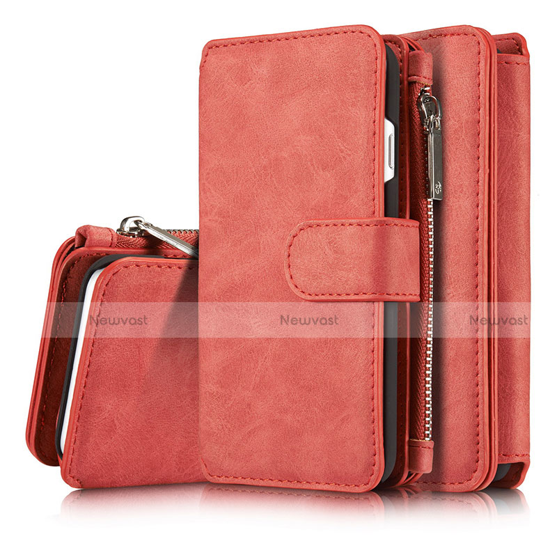 Leather Case Stands Flip Cover T02 Holder for Apple iPhone 7 Red