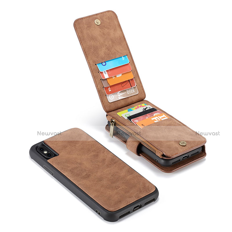 Leather Case Stands Flip Cover T02 Holder for Apple iPhone Xs