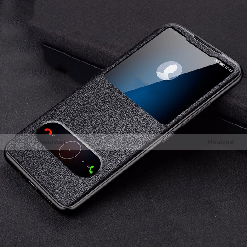 Leather Case Stands Flip Cover T02 Holder for Huawei Honor View 30 5G Black