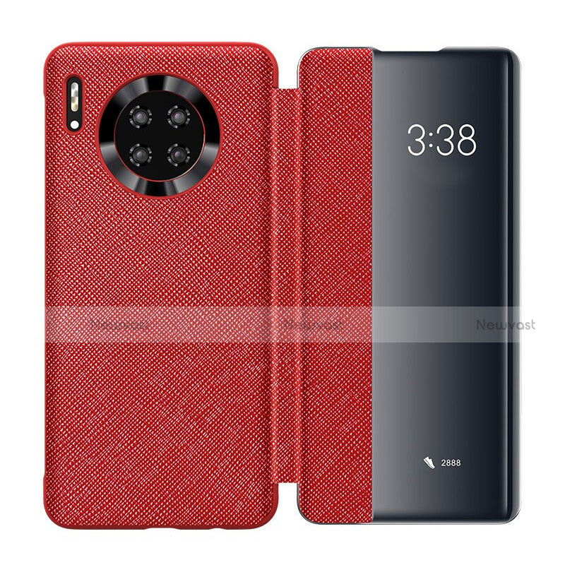 Leather Case Stands Flip Cover T02 Holder for Huawei Mate 30 Pro 5G Red