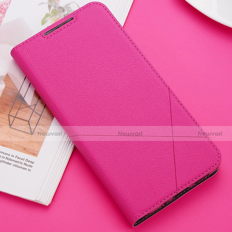 Leather Case Stands Flip Cover T02 Holder for Huawei Nova 5 Pro Hot Pink