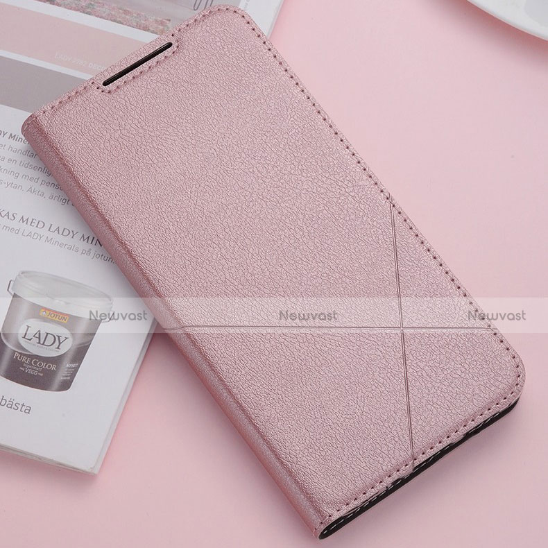 Leather Case Stands Flip Cover T02 Holder for Huawei Nova 5 Pro Rose Gold