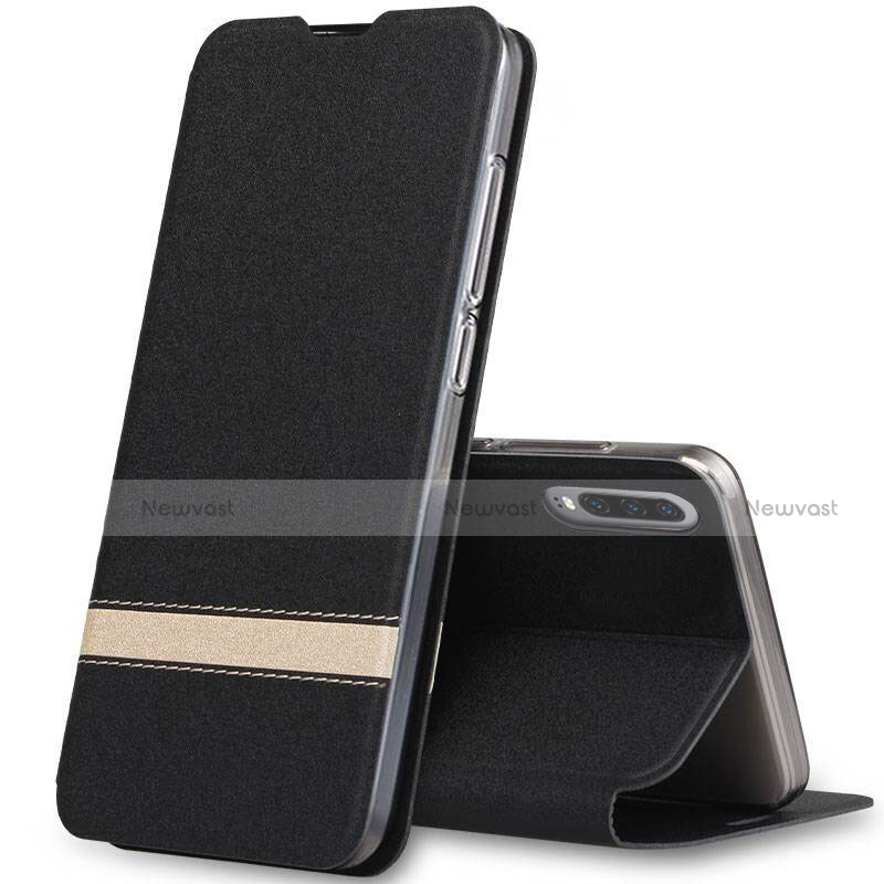 Leather Case Stands Flip Cover T02 Holder for Huawei P30 Black