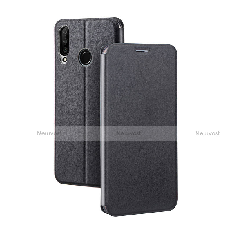 Leather Case Stands Flip Cover T02 Holder for Huawei P30 Lite Black