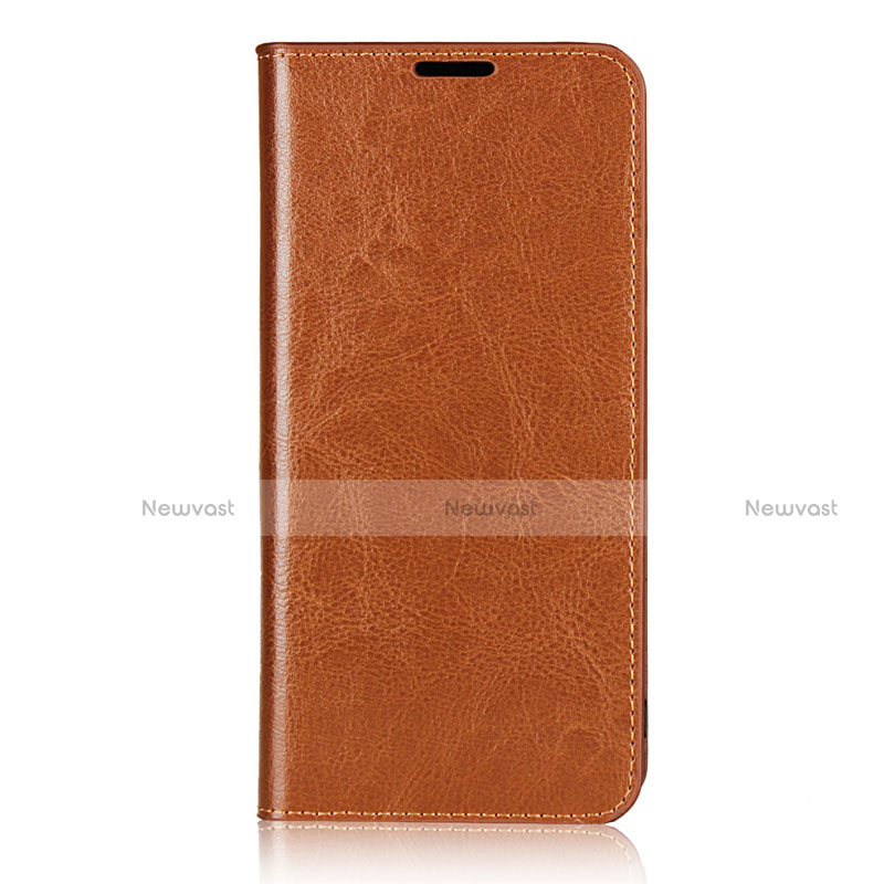 Leather Case Stands Flip Cover T02 Holder for Oppo F15 Orange