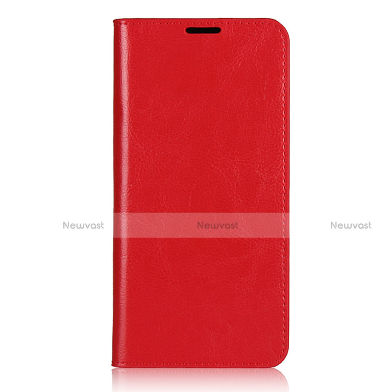 Leather Case Stands Flip Cover T02 Holder for Oppo F15 Red