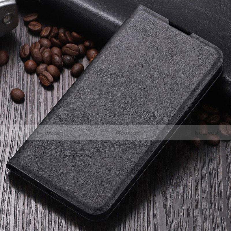 Leather Case Stands Flip Cover T02 Holder for Samsung Galaxy A90 5G Black