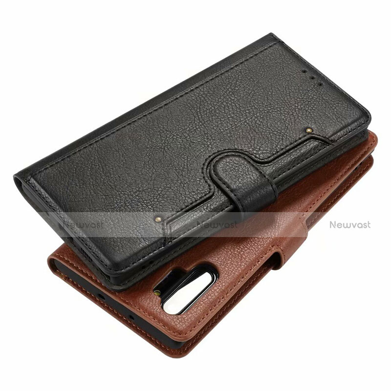 Leather Case Stands Flip Cover T02 Holder for Samsung Galaxy Note 10 Plus 5G