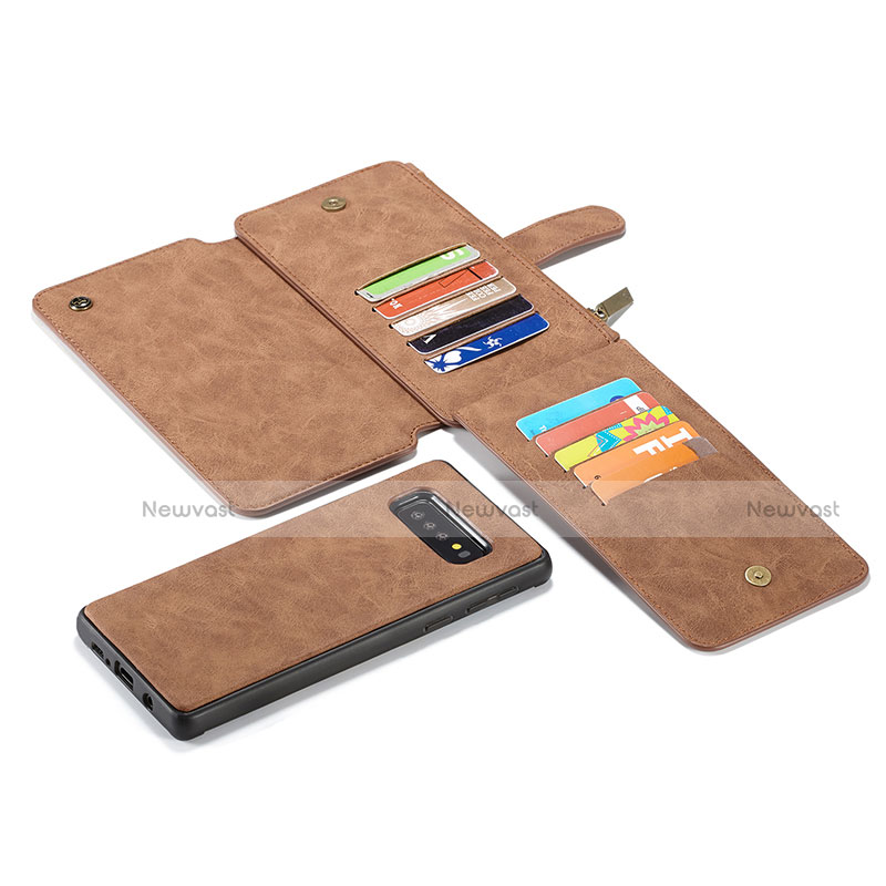 Leather Case Stands Flip Cover T02 Holder for Samsung Galaxy S10