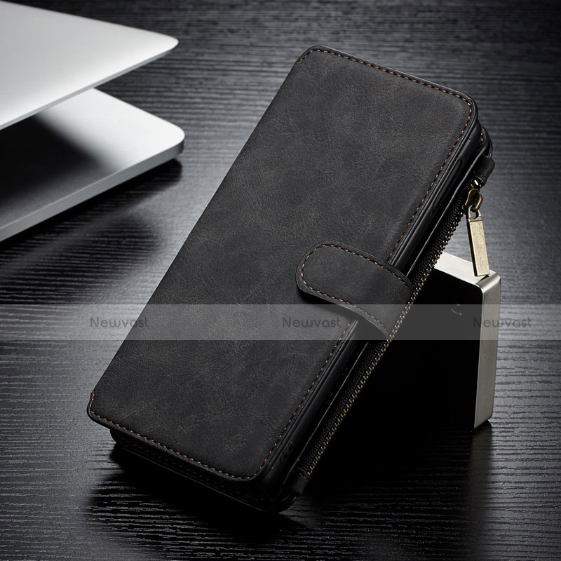 Leather Case Stands Flip Cover T02 Holder for Samsung Galaxy S10e Black