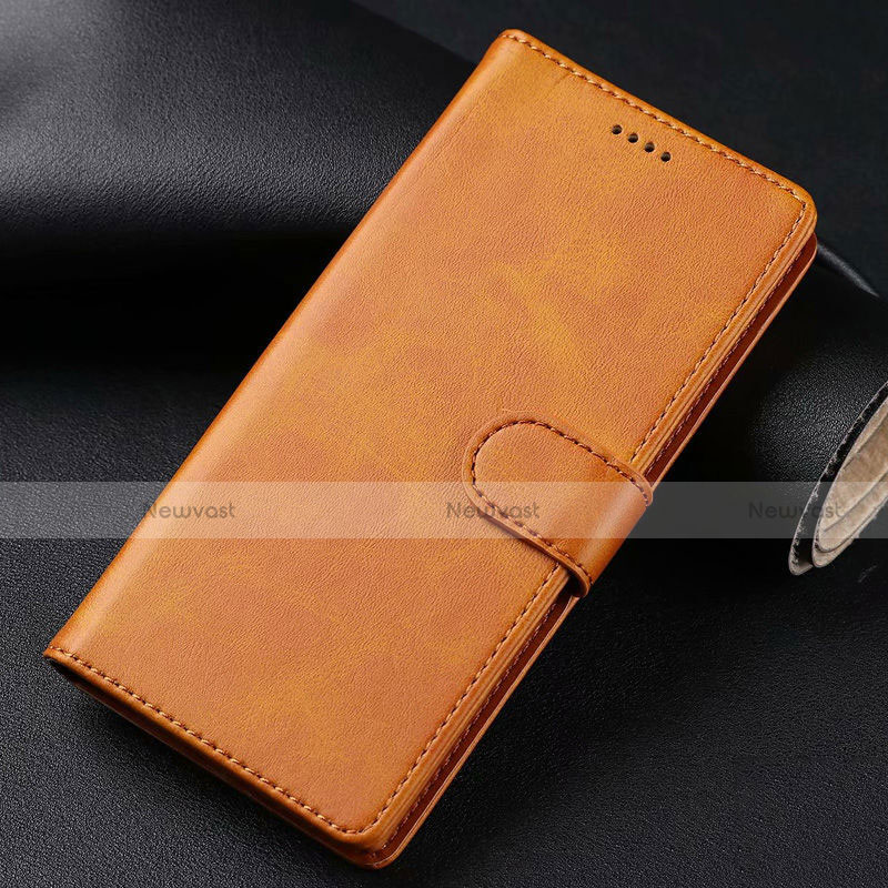 Leather Case Stands Flip Cover T02 Holder for Samsung Galaxy S20 Plus 5G Orange