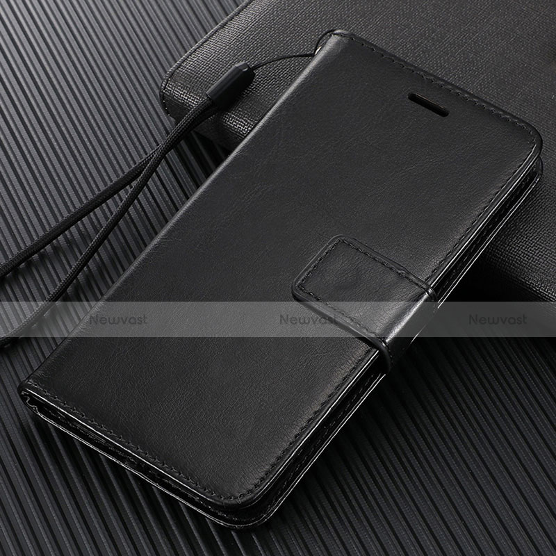 Leather Case Stands Flip Cover T02 Holder for Vivo Y50 Black