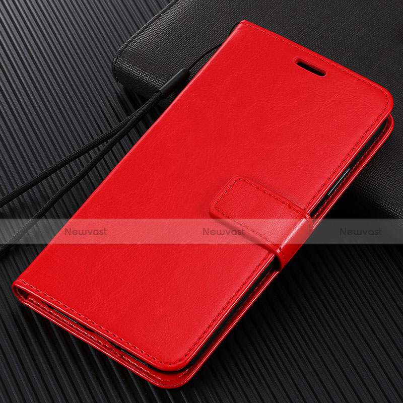 Leather Case Stands Flip Cover T02 Holder for Vivo Y50 Red