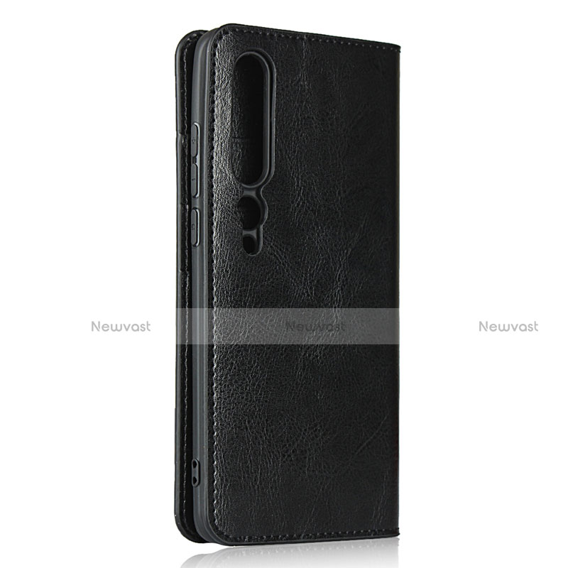 Leather Case Stands Flip Cover T02 Holder for Xiaomi Mi 10 Black