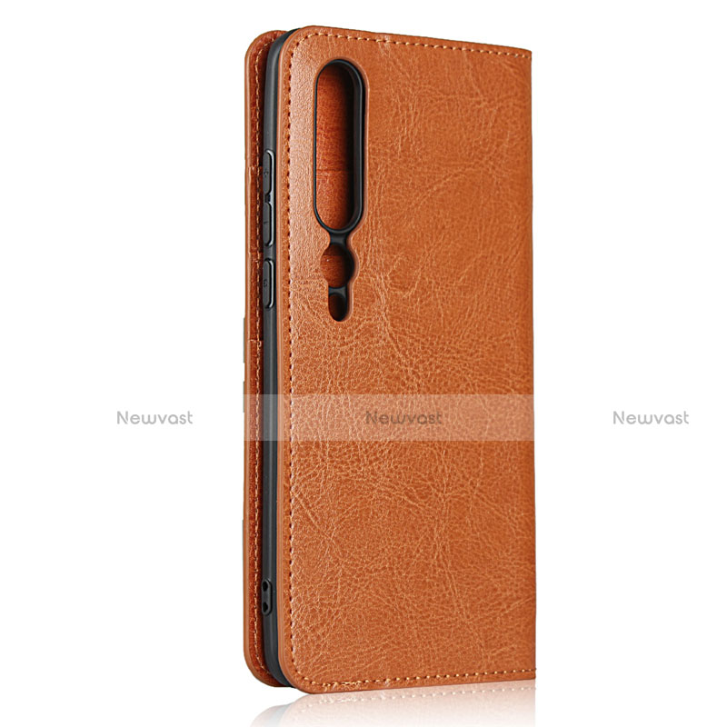 Leather Case Stands Flip Cover T02 Holder for Xiaomi Mi 10 Orange