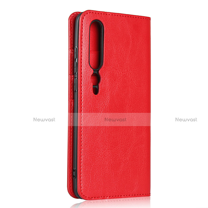 Leather Case Stands Flip Cover T02 Holder for Xiaomi Mi 10 Red