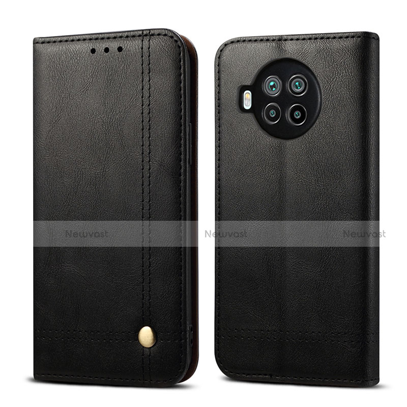 Leather Case Stands Flip Cover T02 Holder for Xiaomi Mi 10i 5G Black