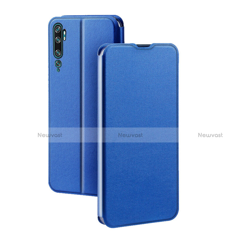 Leather Case Stands Flip Cover T02 Holder for Xiaomi Mi Note 10 Pro Blue