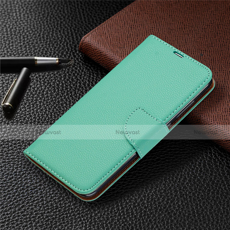 Leather Case Stands Flip Cover T02 Holder for Xiaomi Redmi 10X 4G Green