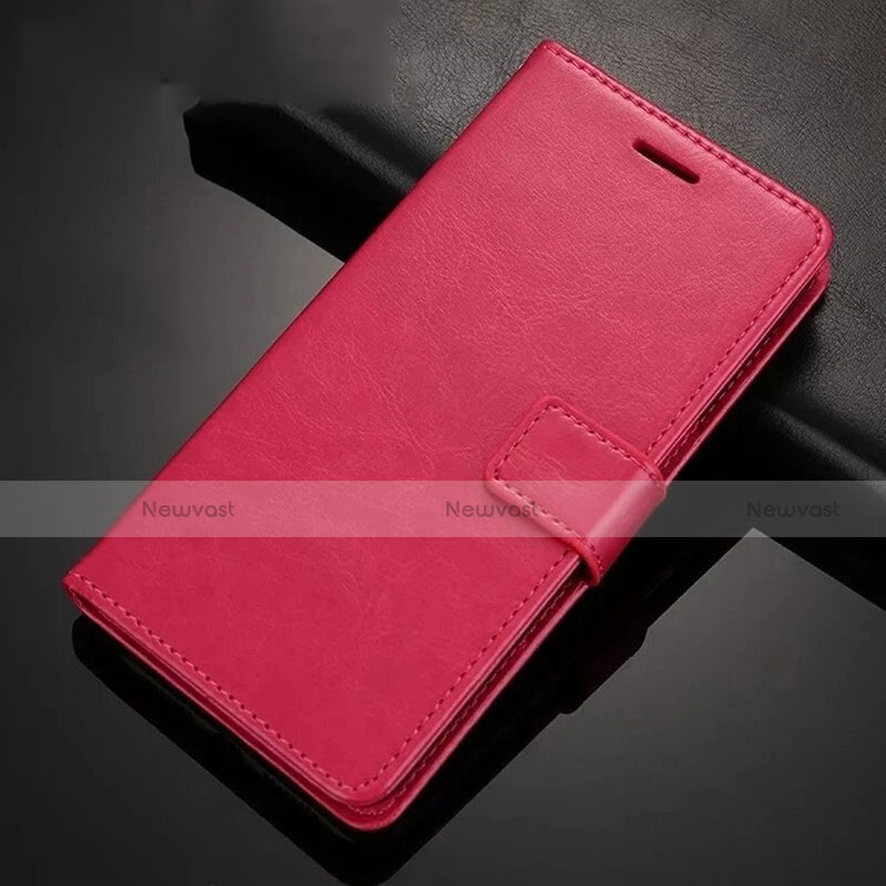 Leather Case Stands Flip Cover T02 Holder for Xiaomi Redmi Note 8 Hot Pink