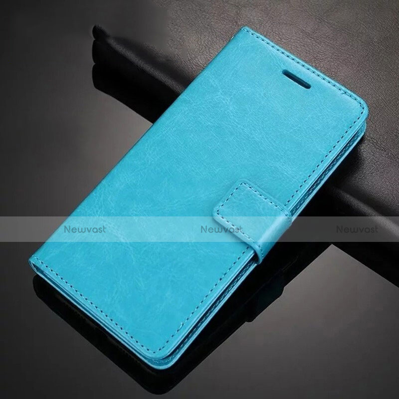 Leather Case Stands Flip Cover T02 Holder for Xiaomi Redmi Note 8 Sky Blue