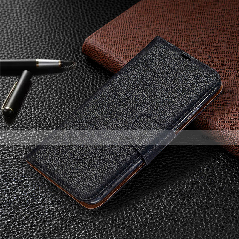 Leather Case Stands Flip Cover T02 Holder for Xiaomi Redmi Note 9 Black