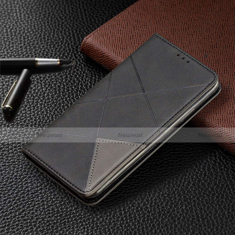 Leather Case Stands Flip Cover T02 Holder for Xiaomi Redmi Note 9S Black