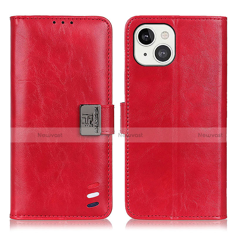 Leather Case Stands Flip Cover T03 Holder for Apple iPhone 13 Red