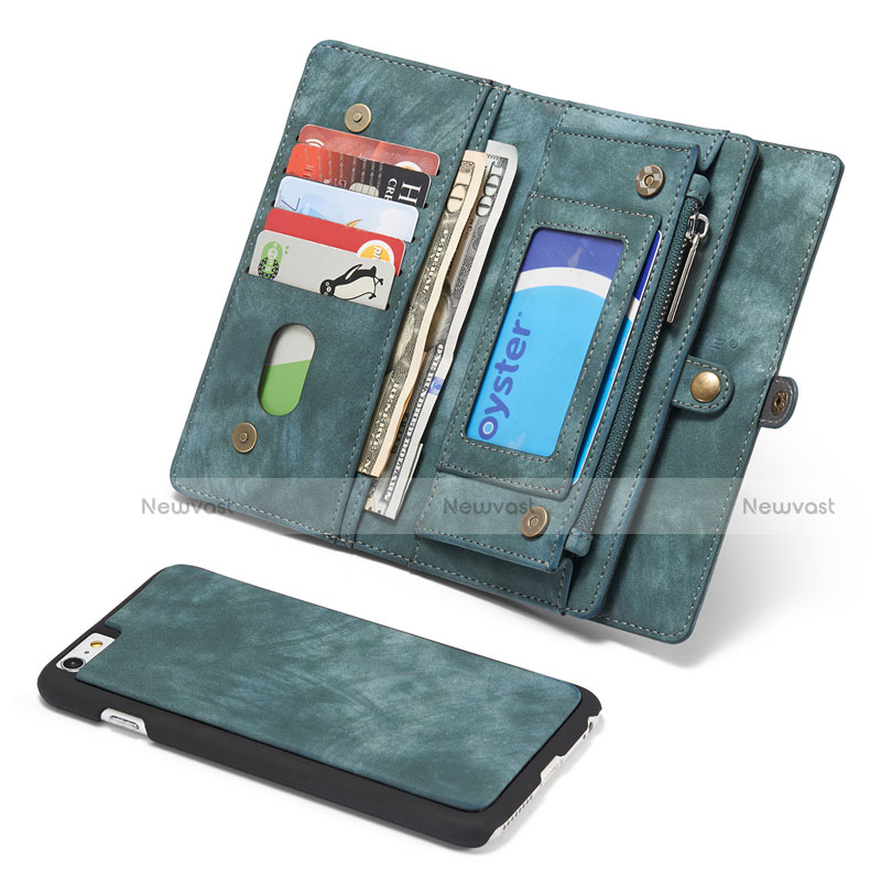 Leather Case Stands Flip Cover T03 Holder for Apple iPhone 6 Green