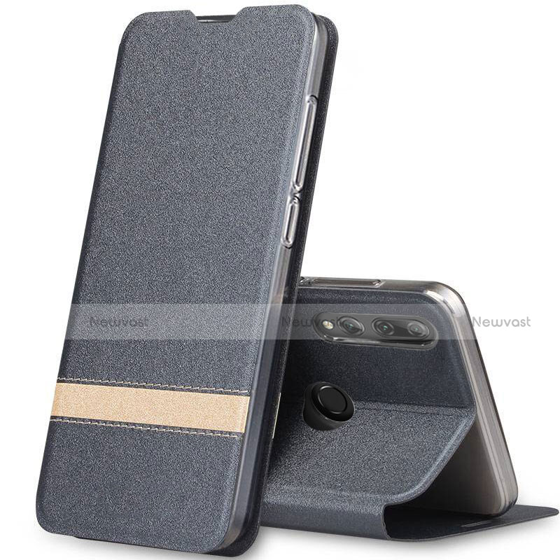 Leather Case Stands Flip Cover T03 Holder for Huawei Honor 20i Dark Gray