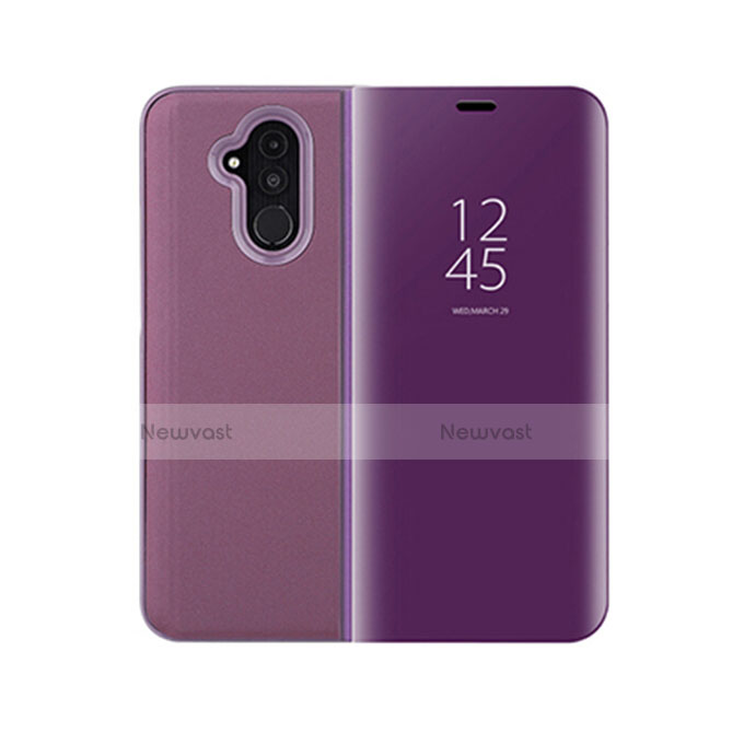 Leather Case Stands Flip Cover T03 Holder for Huawei Mate 20 Lite Purple