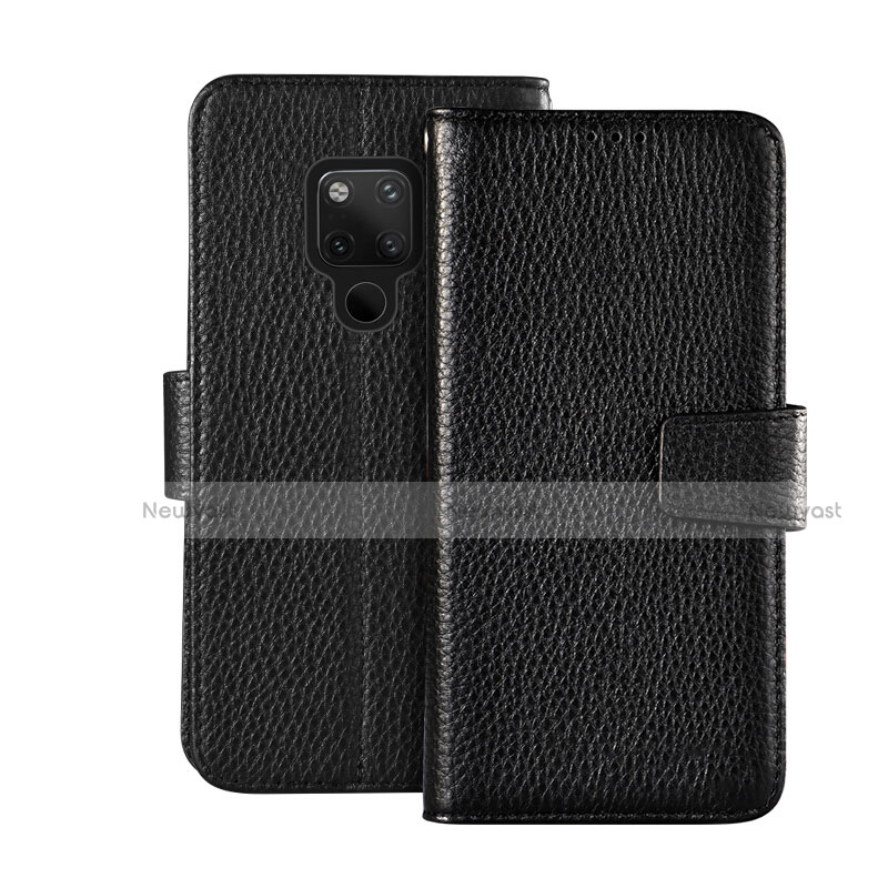 Leather Case Stands Flip Cover T03 Holder for Huawei Mate 20 X 5G Black