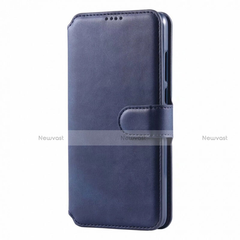 Leather Case Stands Flip Cover T03 Holder for Huawei Nova 4e Blue