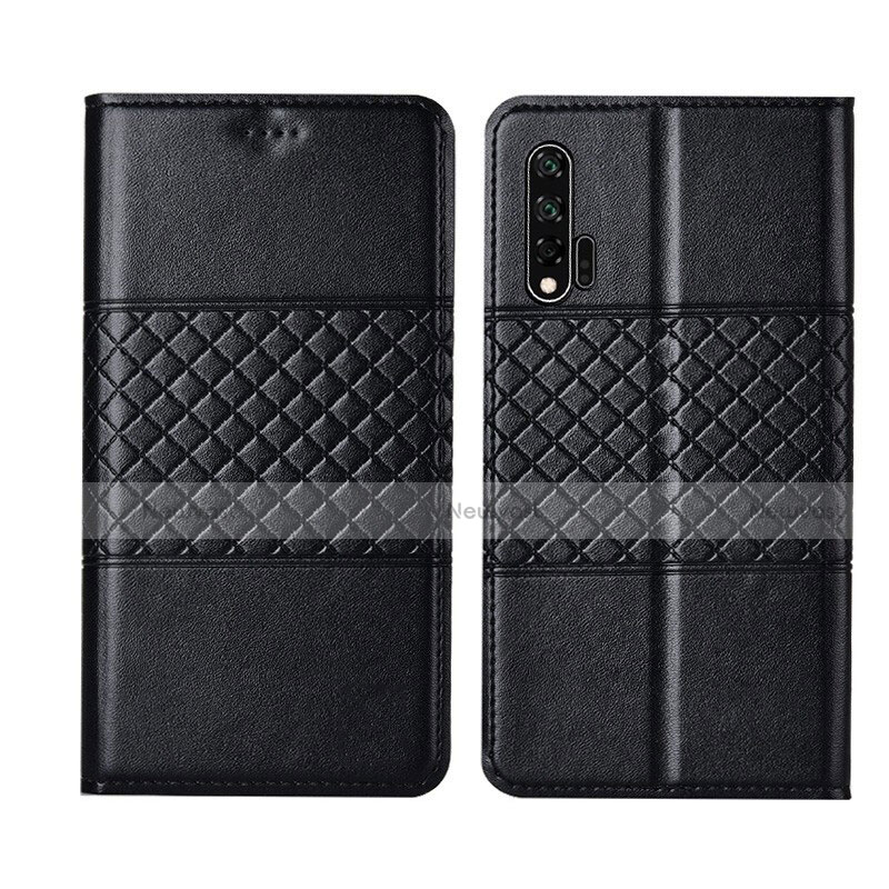 Leather Case Stands Flip Cover T03 Holder for Huawei Nova 6 5G Black